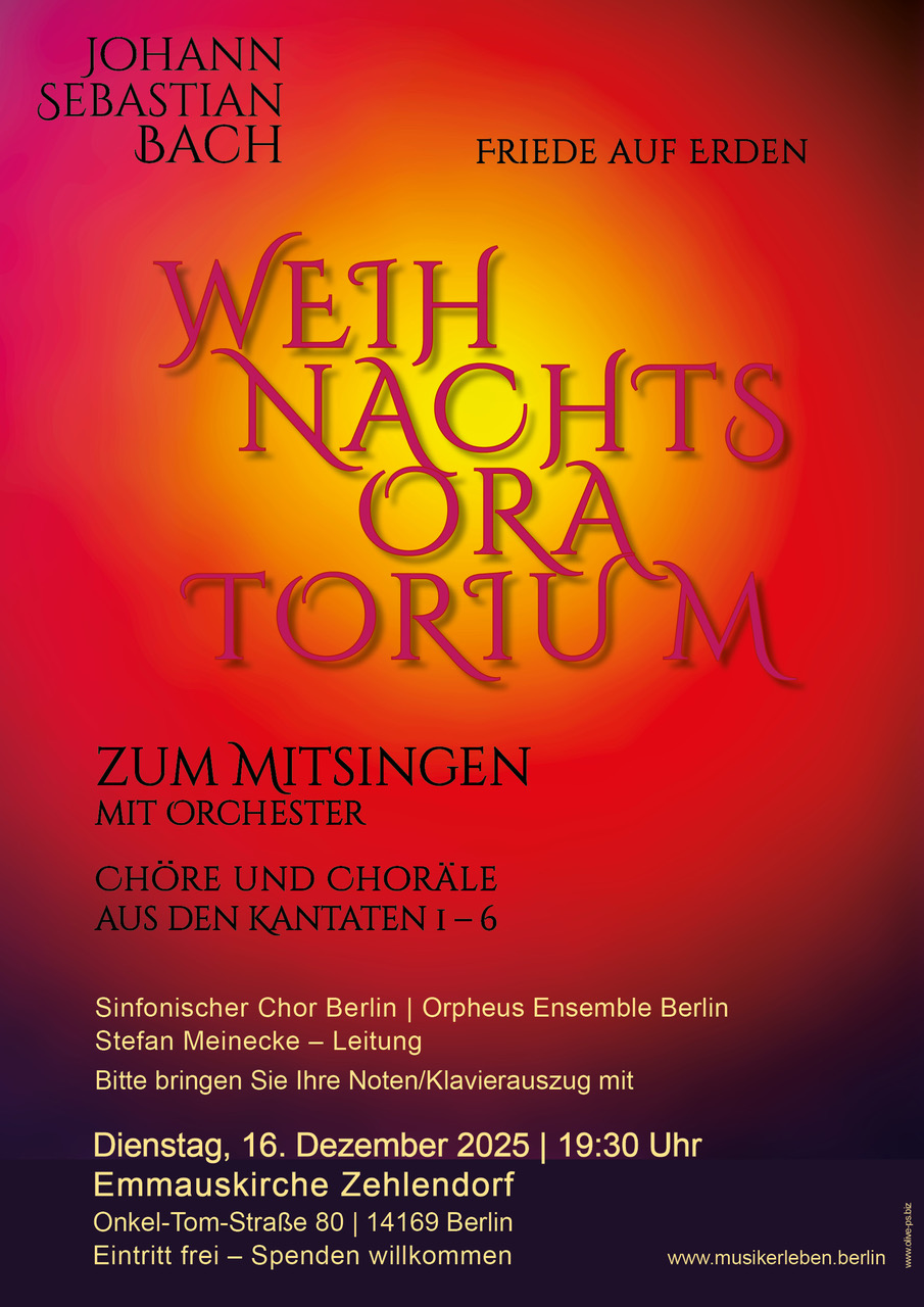Weihnachtsoratorium zum Mitsingen 2025